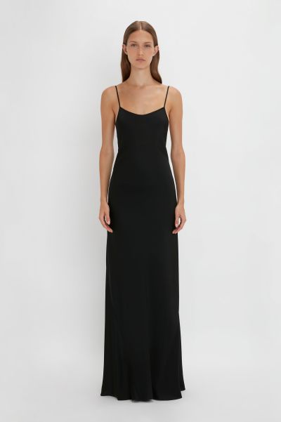 Women Victoria Beckham Trending Floor-Length Cami Dress In Black Dresses