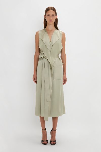 Dresses Trench Dress In Sage Victoria Beckham Simple Women