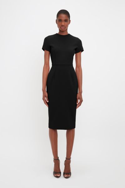 Discount Fitted T-Shirt Dress In Black Victoria Beckham Dresses Women