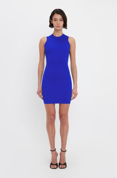 Victoria Beckham Women Dresses Premium Vb Body Mini Dress In Cobalt