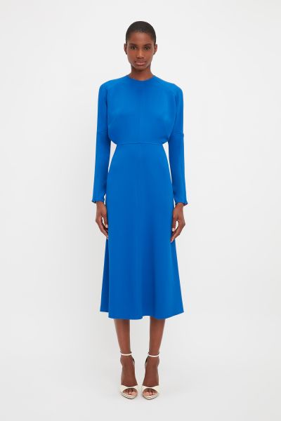 Free Victoria Beckham Dresses Women Dolman Midi Dress In Bright Blue