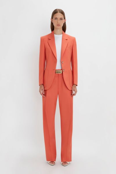 Victoria Beckham Patch Pocket Jacket In Papaya Women Must-Go Prices Jackets & Coats