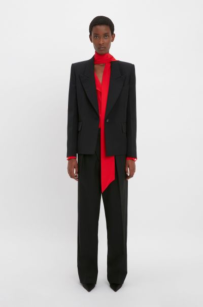 Victoria Beckham Women Jackets & Coats Square Shoulder Jacket In Black Luxurious