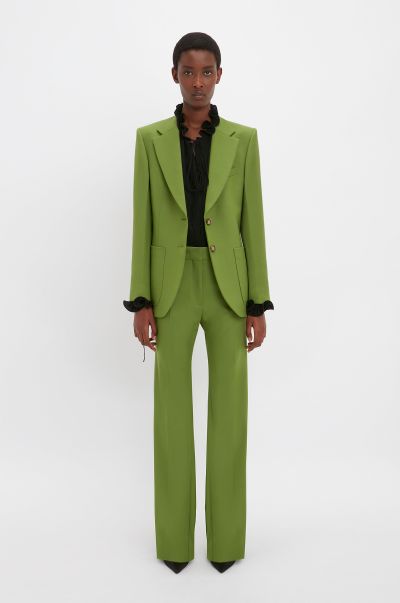 Efficient Victoria Beckham Jackets & Coats Patch Pocket Jacket In Serpent Green Women