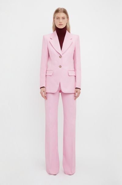 Victoria Beckham Women Jackets & Coats State-Of-The-Art Single Button Jacket In Bubblegum