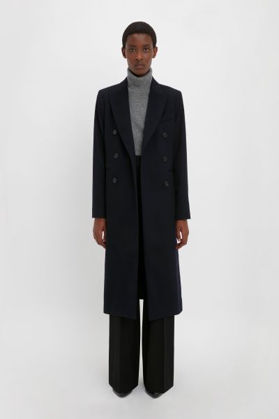 Jackets & Coats Victoria Beckham Women Tailored Slim Coat In Midnight Closeout