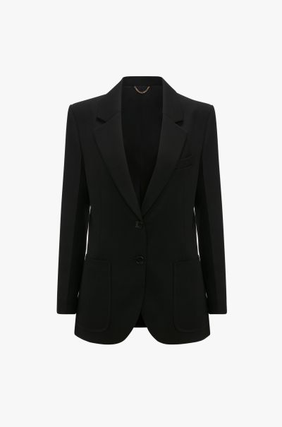 Women Jackets & Coats Distinct Patch Pocket Jacket In Black Victoria Beckham