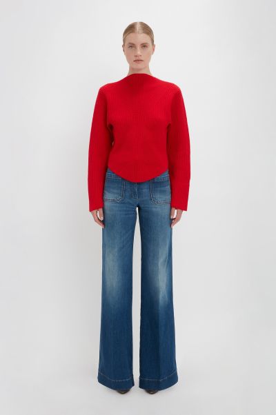 Knitwear Victoria Beckham Women Giveaway Circle Jumper In Red