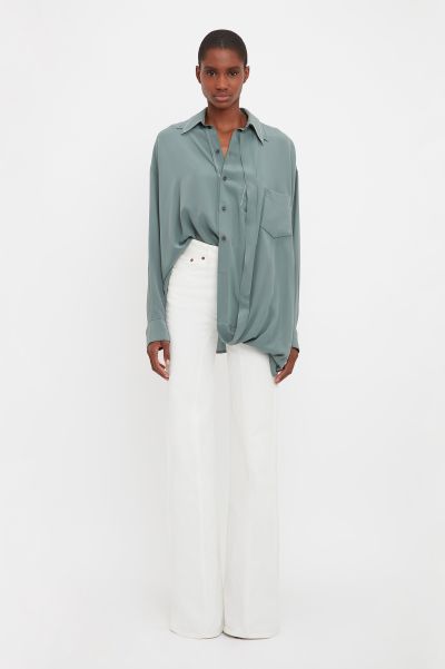 Timeless Victoria Beckham Shirts & Tops Double Layer Blouse In Stone Women
