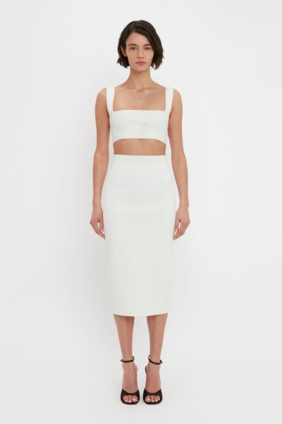 Last Chance Women Shirts & Tops Vb Body Strap Bandeau Top In White Victoria Beckham