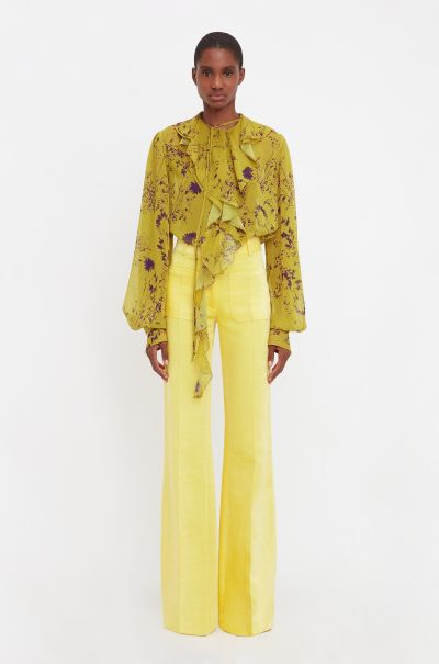 Alina Tailored Trouser In Sunflower Trousers Final Clearance Victoria Beckham Women