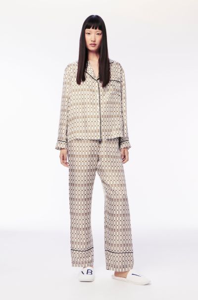 Pioneer Women Victoria Beckham Sleepwear Chain Print Pyjama Set In Ivory