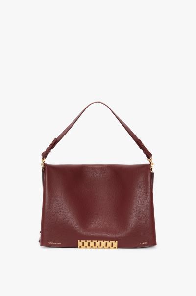 Trendy Jumbo Chain Pouch In Bordeaux Women Victoria Beckham The Chain Pouch
