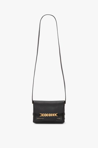 Women The Chain Pouch Mini Pouch With Long Strap In Black Leather Victoria Beckham Unbelievable Discount