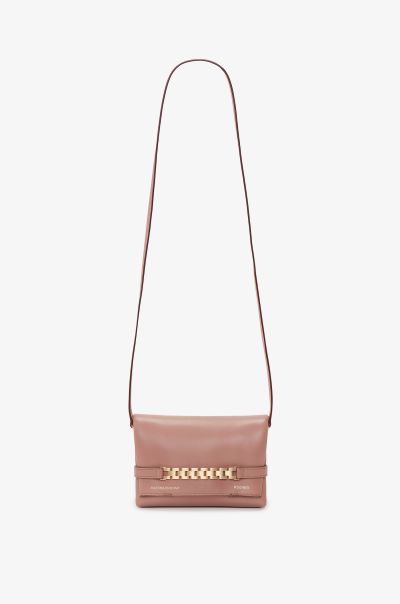 Women The Chain Pouch Mini Pouch With Long Strap In Truffle Leather Victoria Beckham Cheap