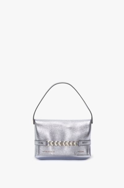 Mini Chain Pouch In Metallic Sky Leather Victoria Beckham Intuitive The Chain Pouch Women
