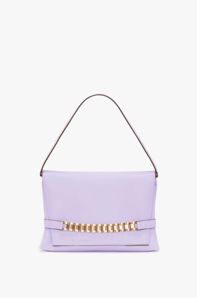 Victoria Beckham The Chain Pouch Women Intuitive Chain Pouch With Strap In Lilac Leather