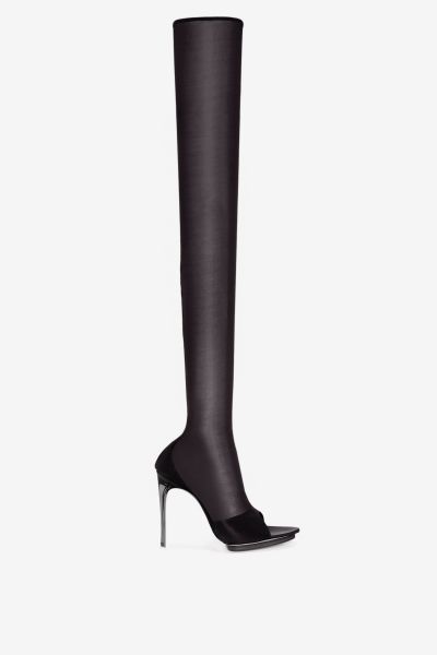 Pointy Toe Mesh Boot In Black Victoria Beckham Fashionable Boots Women