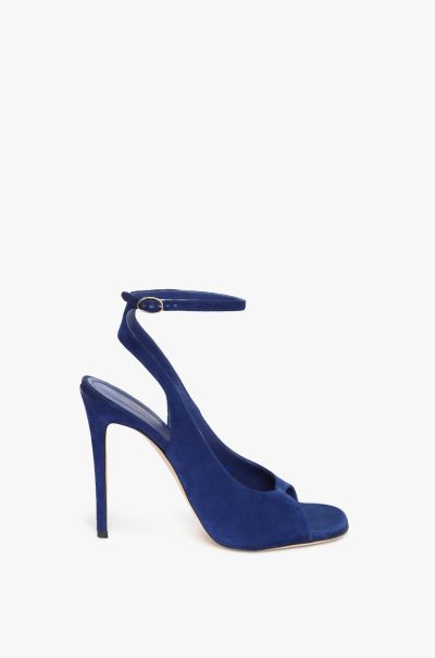Victoria Beckham Women Dawn Sandal In Night Blue Suede Sandals Discount