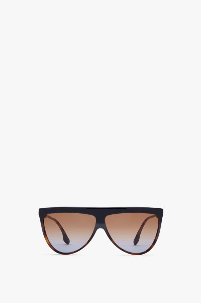 Flat Top V Sunglasses In Black Tortoise Eyewear Custom Women Victoria Beckham