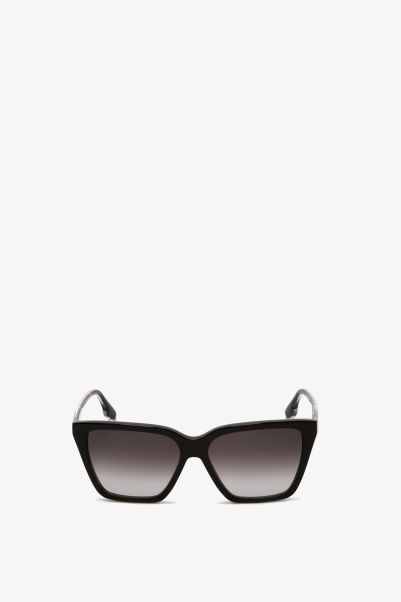 Women Soft Square Frame Sunglasses In Black-Gold Eyewear Victoria Beckham Cutting-Edge