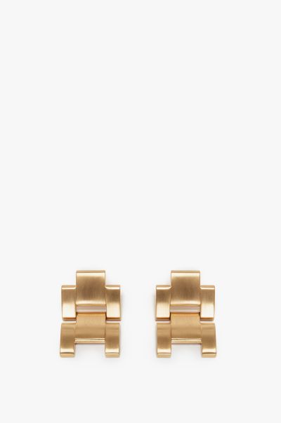 Jewellery Victoria Beckham Exclusive Jumbo Chain Earrings In Brushed Gold Women New