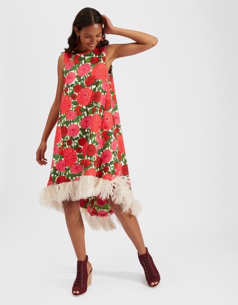 La Scala High Dress (With Feathers) In Pink Dahlias For Women Special Price La Double  J Dresses Women