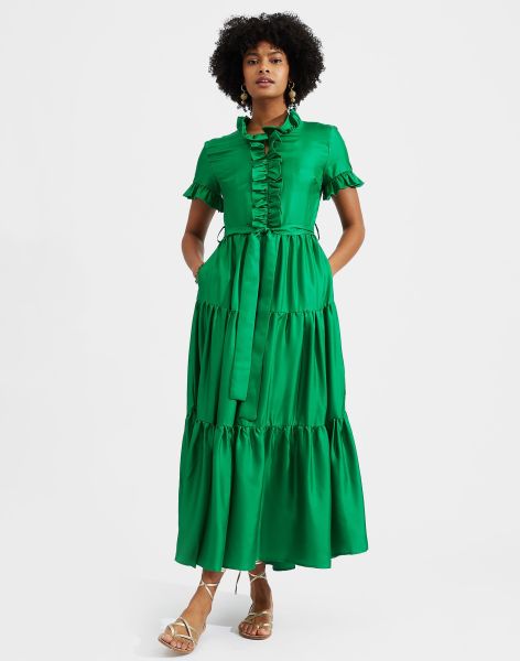 Women Distinct Long & Sassy Dress In Solid Green For Women La Double  J Dresses