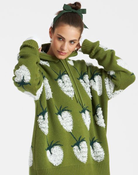 Knitwear Lampone Hoodie In Green For Women La Double  J Bargain Women