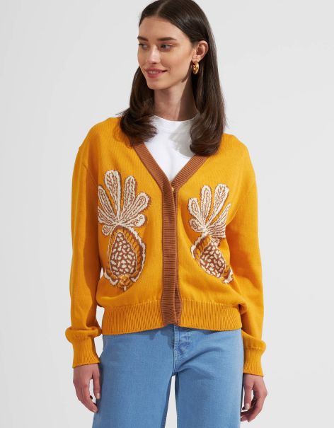 Popular Pineapple Cardigan In Avorio For Women La Double  J Knitwear Women