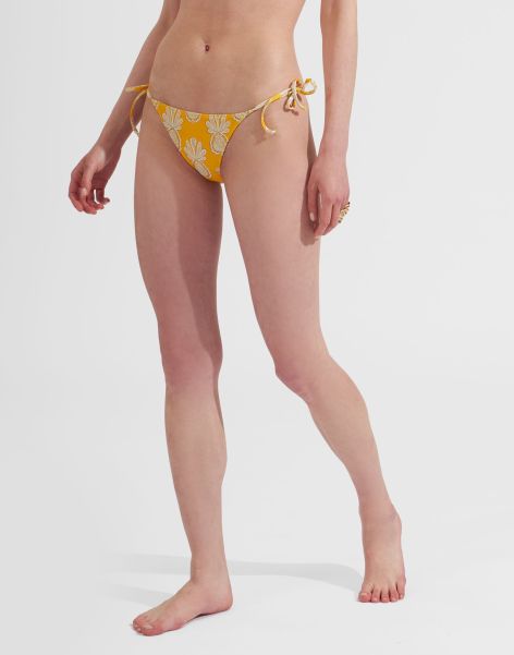 Women Vintage Triangle Bikini Bottom In Pineapple Sunflower For Women Swimwear La Double  J