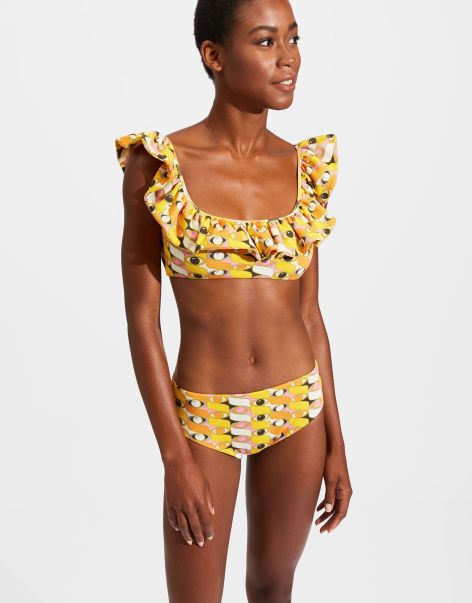 Swimwear Innovative Ruffle Bikini Top In Third Eye For Women La Double  J Women