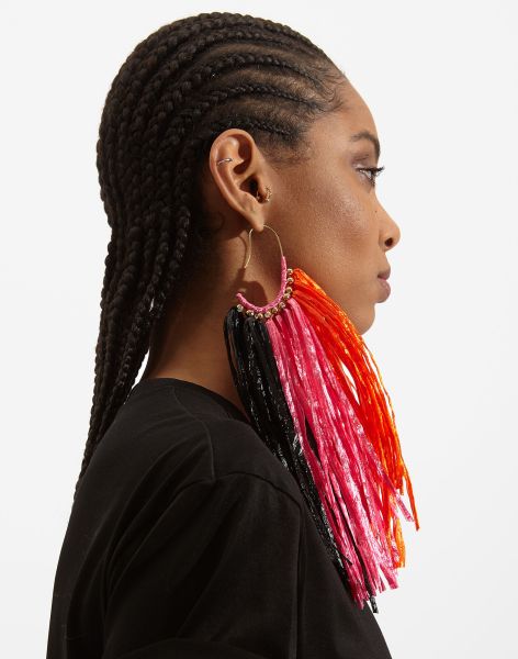 Jewelry Fringe Earrings In Multicolor Rosa/Arancio/Nero For Women Convenient Women La Double  J