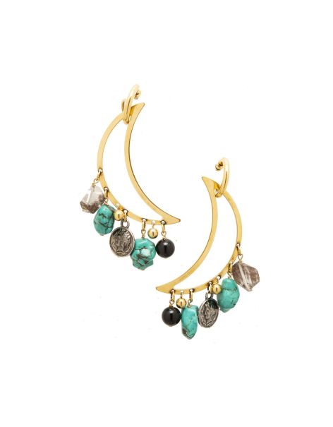 Sleek La Double  J Jewelry Women Luna Earrings In Solid Acquamarine For Women